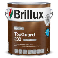 Brillux TopGuard 280 0,75L, seidengl&auml;nzende wasserbasierte Hybridlasur, Innen/Au&szlig;en, -T&ouml;nbar-