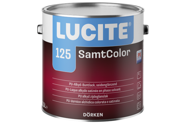 LUCITE® 125 SAMTCOLOR 2,5L weiß, seidenglänzender Buntlack Alkydharzbasis, Schlag,-Stoßfest,- u. Kratzfest, für Holz,Metall,Hart PVC uvw., Innen und Außen