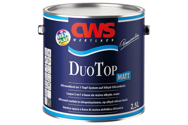 CWS WERTLACK® DuoTop Matt | weiß | 2,5 l | Universallack | Ausgezeichnete UV- und Wetterbeständigkeit | Ein-Topf-System