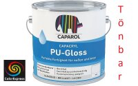 CAPAROL Capacryl PU-Gloss weiß 0,75L, glänzender Acryl-Lack f. Holz,-Metall,- u. Hart PVC, Hohe Kratz- u.Stoßfestigkeit, auch f .Kinderspielzeug