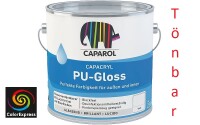 CAPAROL Capacryl PU-Gloss weiß 2,5L, glänzender Acryl-Lack f. Holz,-Metall,- u. Hart PVC, Hohe Kratz- u.Stoßfestigkeit, auch f .Kinderspielzeug