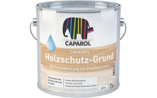 CAPAROL Capacryl Holzschutzgrund, Imprägnierung zum Schutz gegen holz­zerstörende,-verfärbende Pilze und Bläuepilzbefall, Wasserverdünnbar