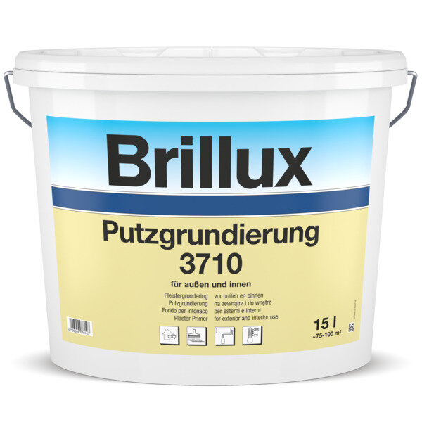 Brillux Putzgrundierung 3710 weiß, quarzhaltige Grundierfarbe,- Putzgrund mit ausgezeichneter Haftung, diffusionsfähig für außen und innen