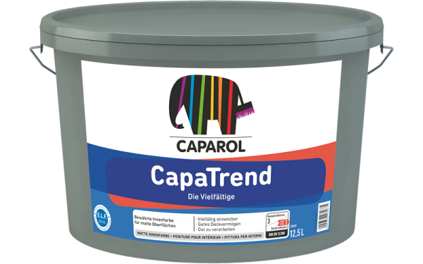 CAPAROL CapaTrend weiß 2,5L , hochdeckende Dispersions-Innenfarbe, lösemittelfrei, umweltschonend und leicht zu verarbeiten