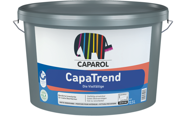 CAPAROL CapaTrend weiß 5L, hochdeckende Dispersions-Innenfarbe, lösemittelfrei, umweltschonend und leicht zu verarbeiten