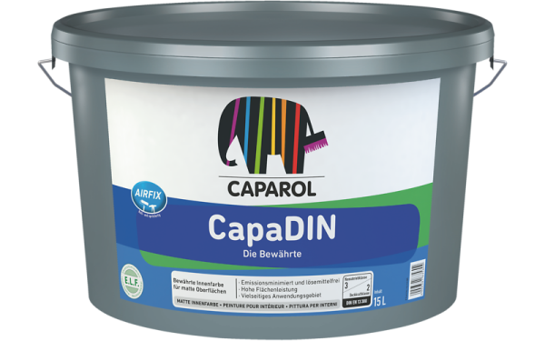 CAPAROL CapaDin Weiß, vielseitige Wand- und Deckenbeschichtung, umweltschonend, wasserverdünnbar