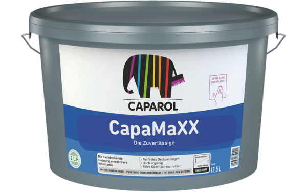 CAPAROL CapaMaXX weiß, Innenfarbe mit maXXimalem Deckvermögen und Ergiebigkeit, diffusionsfähig, weichmacher,-lösemittelfrei