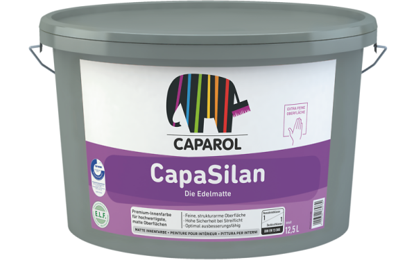 CAPAROL CapaSilan weiß, Edelmatte Innenfarbe auf Siliconharzbasis mit langer Offenzeit, bestens bei Streiflichteinfall, maximale Deckkraft1
