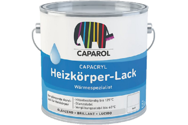 CAPAROL Capacryl Heizkörper-Lack weiß, glänzender Acryl-Heizkörperlack, Schnell trocknend, Sehr gut deckend, Elastisch