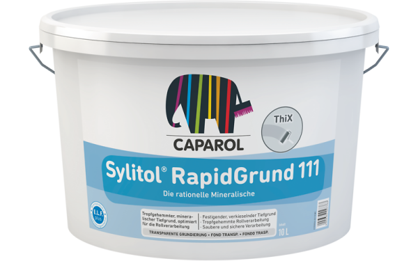 CAPAROL Sylitol® RapidGrund 111, 2,5L, Rollfähige, tiefeindringende Grundierung auf Silikatbasis, Äußerst ergiebig, Wasserverdünnbar