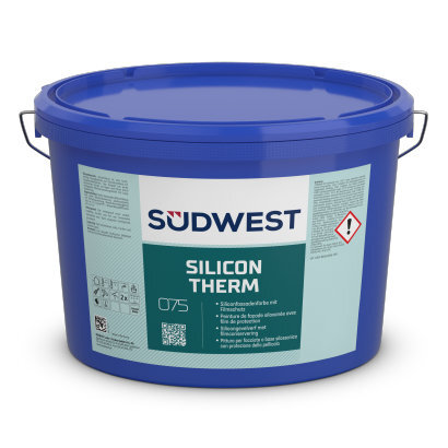 SÜDWEST SiliconTherm weiß, Hochwertige Siliconharz-Fassadenfarbe, Hoch wasserabweisend, Algen,-Pilzschutz, tönbar