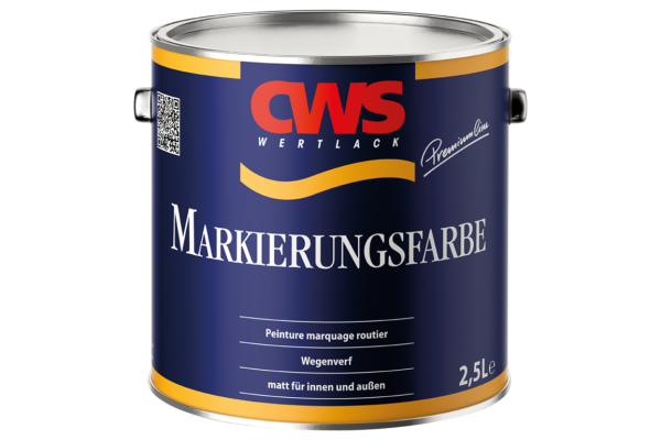 CWS WERTLACK® Markierungsfarbe | weiß | 2,5 l | seidenmatte Markierungsfarbe | zähelastisch und abziehfest | hohes Deckvermögen