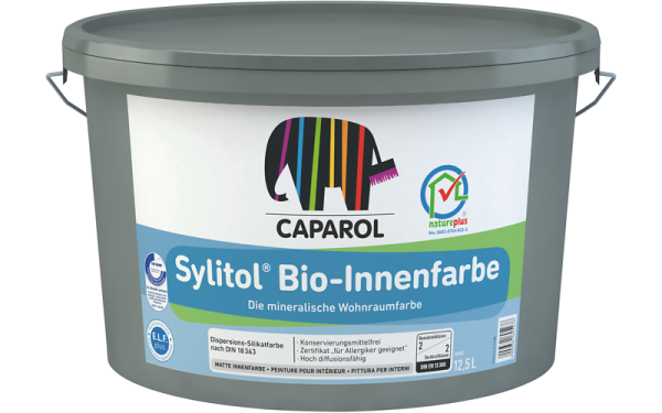 CAPAROL Sylitol Bio Innenfarbe wei&szlig; 12,5L, Hochwertige, l&ouml;semittelfreie Innenfarbe auf Silikatbasis, Allergiker geeignet