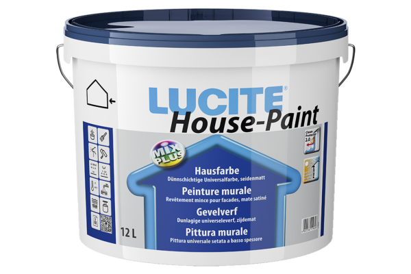 LUCITE® House-Paint | 1000T - weiß | Fassadenfarbe | Algen- und Pilzbefall-Schutz | schlagregendicht | umweltschonend | tönbar