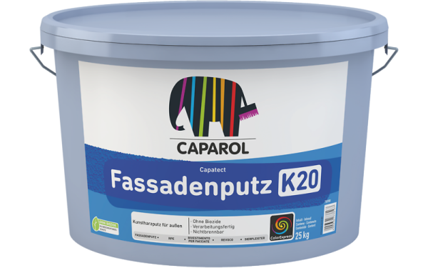 CAPAROL Capatect Fassadenputz K30 weiß 25Kg, Dispersionsgebundener Strukturputz, hoch wasserdampfdurchlässig, verarbeitungsfertig, Ohne Biozide