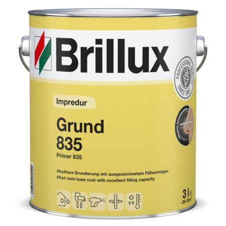 Brillux Impredur Grund 835 Weiß 0,375L, Grundierung Holzbauteile, feuchtigkeitsregulierend, wasserdampfdiffusionsfähig, für Innen u. Außen, tönbar