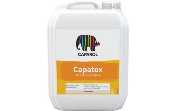 CAPAROL Capatox 10L, Biozid-Lösung zur Vorbehandlung von algen-, moos- und pilzbefallenen Flächen für Innen und Außen