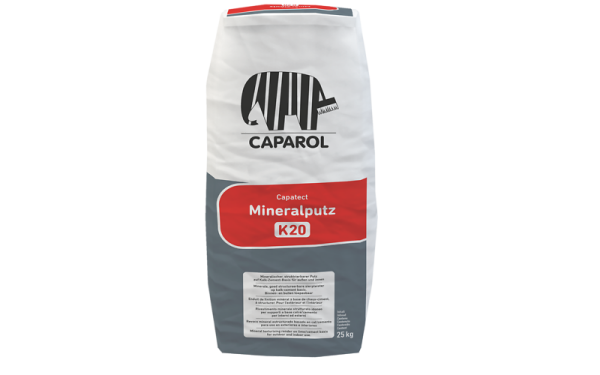 CAPAROL Capatect Mineralputz K30, 25KG, Mineralischer, strukturierbarer Oberputz, Kratzputz-Struktur, Hoch wasserdampfdurchlässig, f. Innen und Außen