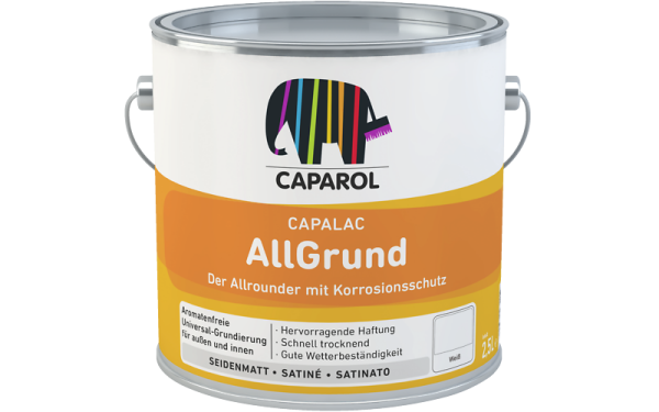 CAPAROL Capalac Allgrund 0,75L RAL 7001 Silbergrau, Universal-Grundierung für Eisen,-Stahl, Haftgrundierung auf Aluminium, Kupfer, Zink, Hart-PVC, Holz